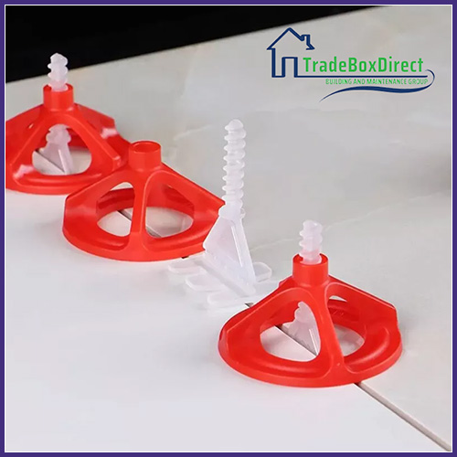TILE SPACER LEVELLING SYSTEM 2MM FLOOR TWISTER SPACER SCREWS + RED TWISTER NUTS