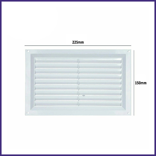 LOUVRED AIR VENT COVER WITH FIXED FLYSCREEN FLY MESH, PLASTIC VENTILATION GRILLE - Image 3
