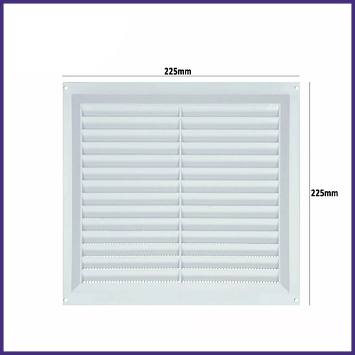 LOUVRED AIR VENT COVER WITH FIXED FLYSCREEN FLY MESH, PLASTIC VENTILATION GRILLE - Image 4