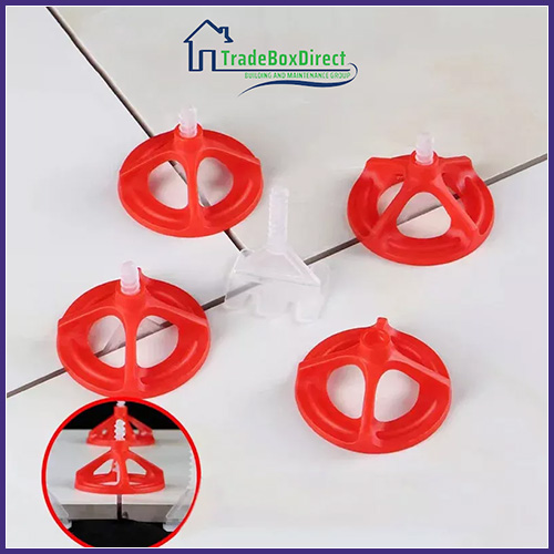 TILE SPACER LEVELLING SYSTEM 2MM FLOOR TWISTER SPACER SCREWS + RED TWISTER NUTS - Image 2